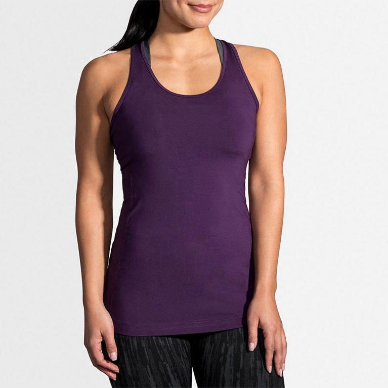 Brooks Pick-Up Hardlooptanktop voor Dames Paars (XSCYU-6285)